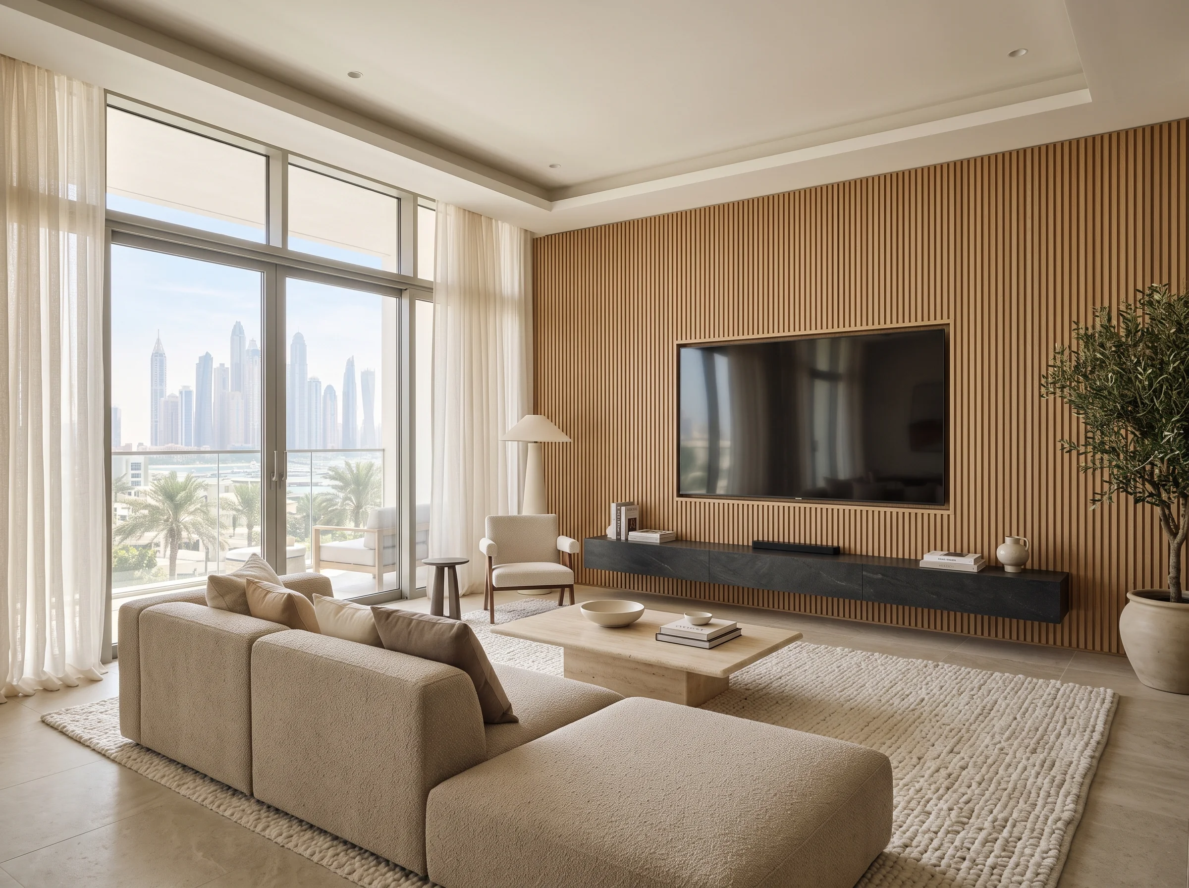 TV feature wall panelling Dubai